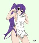  apron cute highschool_of_the_dead purple_hair saeko_busujima 