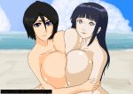  beach big_breasts bleach bosom_buddies breasts cleavage crossover cute-rukia hinata_hyuuga naruto rukia_kuchiki 