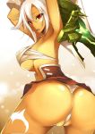  1girl armpits ass breasts broken broken_sword broken_weapon cameltoe dean highres horny hot huge_ass large_breasts league_of_legends looking_back open_mouth panties pantyshot partially_visible_vulva red_eyes riven riven_(league_of_legends) short_hair solo sword tan thong uncensored underboob underwear upskirt weapon wedgie white_hair white_panties 
