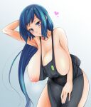  1girl ass blue_hair blush breasts gundam_build_fighters heart hips huge_ass huge_breasts iori_rinko milf nipples thicc thick_thighs thighs voluptuous wide_hips 