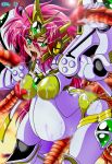  1girl armor banpresto censored cum cum_in_pussy cum_inside double_penetration female green_eyes hair insemination pink_hair pregnant pussy rape super_robot_wars super_robot_wars_the_lord_of_elemental tentacle tentacles tongue tongue_out uneven_eyes uniform valsione valsione_r 