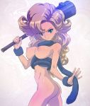 ass ayla ayla_(chrono_trigger) between_breasts big_breasts bitchen blonde_hair blue_eyes bottomless bracer breasts chrono_(series) chrono_trigger club curly_hair feather_boa large_breasts long_hair nipples no_bra no_panties shiny solo square_enix wavy_hair weapon