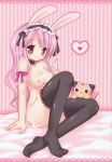  artist_request breasts bunny_ears choker copyright_request cum high_res highres pink_hair stockings thighhighs topless 