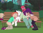  animated bench blinking brian_griffin crossover dr._zoidberg exhibition family_guy fellatio futurama grass kneel kneeling lois_griffin on_knees oral outside pants_down park park_bench saliva_on_penis stewie_griffin tail turanga_leela webm 