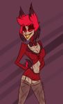 alastor_(hazbin_hotel) demon_girl genderswap hazbin_hotel orias-art red_hair