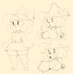  1girl 1girl alternate_costume animal_crossing areola areola areola_slip big_breasts breasts cosplay furry impossible_clothes isabelle_(animal_crossing) multiple_views nintendo nipples purple_yoshi_draws witch witch_hat 