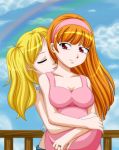 2_girls big_breasts blossom_(ppg) breasts bubbles_(ppg) cleavage female_only hugging incest powerpuff_girls pregnant shadowoflight01 sisters smile xenokurisu yuri