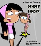  comic cover_page fairycosmo gender_bender_(comic) genderswap skirt the_fairly_oddparents timantha timantha_turner timmy_turner trixie_tang 