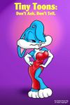 anthro anthro_only blue_fur buster_bunny cosplay don&#039;t_ask don&#039;t_tell furry gradient_background jessica_rabbit lagomorph rabbit rule_63 tiny_toon_adventures who_framed_roger_rabbit