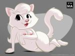  animal anthro cat erect_nipples feline female kitty nipples small_breasts solo tail tvma tvma_(artist) white_fur 