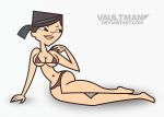asian asian_female bikini black_eyes black_hair breasts cartoon_network cleavage heather_(tdi) hourglass_figure navel ponytail short_hair smile solo thick_ass thick_legs thick_thighs total_drama_island vaultman