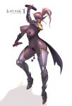 1girl anal_beads armor blush breasts dark_elf dildo elf female highres legs lineage lineage_2 lineage_ii nipples pointy_ears ponytail pubic_hair purple_skin pussy pussy_hair rennes simple_background solo uncensored