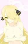  1girl angry arm arms art babe bad_id bare_arms bare_shoulders big_breasts blonde_hair blush breast_hold breasts bust cleavage collarbone crossed_arms cynthia hair_ornament hair_over_one_eye long_hair nintendo nipples nude pokemon pokemon_(anime) pokemon_(game) pokemon_dppt serious shirona_(pokemon) shy upper_body yellow_eyes yuzuha_(hm-a06) 