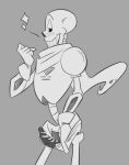 1_boy 1boy animated_skeleton blush blush_lines dick male male_only monochrome monster papyrus papyrus_(undertale) penis penis_out ribbed_penis skeleton smile smug solo_male undead undertale undertale_(series)