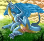 anus blue_scales dragon eragon feathers female feral furry hindpaw horns narse presenting pussy saphira scalie solo tail wet wings