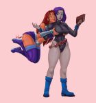  1girl 2_girls breast_grab breasts dc_comics female_only groping huge_breasts nagainosfw raven_(dc) starfire teen_titans 