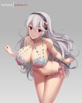  1girl 1girl alluring alternate_breast_size artist_name bangs bare_arms bare_shoulders big_breasts black_hairband breasts cleavage closed_mouth collarbone corrin_(fire_emblem) corrin_(fire_emblem)_(female) dakkalot fire_emblem fire_emblem_fates hair_between_eyes hairband layered_bikini leaning_forward long_hair looking_at_viewer navel nintendo red_eyes see-through shell shell_bikini silver_hair smile starfish_hair_ornament stomach thighs very_long_hair voluptuous 