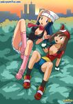  alluring bbmbbf cleavage dawn_(pokemon) may_(pokemon) nintendo palcomix pokemon pokepornlive 