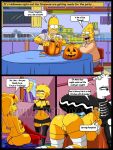  3boys 3girls ass bart_simpson breasts comic father_&amp;_daughter fellatio halloween homer_simpson incest lisa_simpson maggie_simpson male marge_simpson milf mother_and_son nipples swimsuit text the_simpsons 