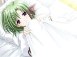  00s 1girl bed game_cg green_hair ribbon shigure_asa shuffle! 