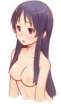  1girl akiyama_mio black_hair blush breasts bust face ha-ru hime_cut k-on! long_hair nipples nude solo topless upper_body 