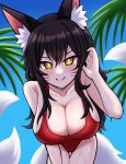  ahri beach big_breasts breasts league_of_legends looking_at_viewer pov riot_games swimsuit 