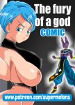 angry beerus breasts bulma_briefs comic cover covering dragon_ball dragon_ball_super leather one_breast_out one_breast_out_of_clothes prisoner super_melons 