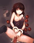  1girl apple bdsm black_hair bondage bound breasts carton chemise clitoris clothed_sex cuffs cum doomfest eggnog food fruit handcuffs kneehighs mawaru_penguindrum nipples object_insertion off_shoulder oginome_ringo pussy sex sexually_suggestive short_hair solo spread_pussy strap_slip uncensored vaginal vaginal_insertion vaginal_object_insertion vibrator 