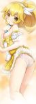  1girl ass blonde_hair blush bow cure_peace hair_ornament high_res highres kintarou_(kintarou&#039;s_room) kintarou_(kintarou's_room) kise_yayoi long_hair long_image looking_at_viewer looking_back magical_girl nipples panties ponytail precure smile_precure! solo tall_image underwear wet wet_clothes white_panties yayoi_kise yellow_bow yellow_eyes 