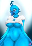  &lt;3 &lt;3_eyes 1girl anthro avian big_breasts bird blue_eyes blue_theme blush breasts cameltoe clothing furry high_res nipple_outline thong tongue tongue_out tweetfur twitter underboob wolfmask 