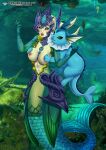  1girl bbmbbf breasts breasts_grab crossover grabbing_breasts groping league_of_legends nami_(league_of_legends) nude nude_female palcomix pokemon pokepornlive vaporeon 