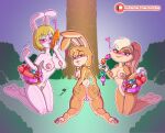  3_girls alternate_version_available anthro bare_feet bare_shoulders barefoot basket blonde blonde_hair blonde_pubic_hair blush breasts breasts_grab bunny bunny_ears bunny_girl carrot carrot_(one_piece) crossover dildo doc.b eggs female female_focus female_only fur furry furry_only hair_ornament humanoid lagomorph leporid lola_bunny long_ears looney_tunes oc one_piece orange_dildo original_character rabbit rabbit_ears rabbit_humanoid sex_toy showing_ass warner_brothers white_fur yellow_fur 
