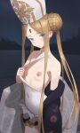  abigail_williams_(fate) blonde_hair blue_eyes clothes_pull embarrassed erect_nipples fate/grand_order fate_(series) female_only looking_at_viewer nipples presenting_breasts pulled_by_self siu_hing5262 small_breasts 