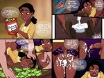  1girl anal anal_penetration anal_sex ass bottomless comic cum cum_in_ass cum_in_pussy cum_inside cum_leaking cum_on_ass cum_on_face cum_on_floor cum_puddle dark-skinned_female dark_skin disney doggy_position female female_human from_behind hand_on_ass human hyoreisan indoors male male/female male_human multiple_boys no_panties partially_clothed penis_in_ass penis_in_pussy princess_tiana sex taken_from_behind the_princess_and_the_frog vaginal vaginal_penetration vaginal_sex whore 