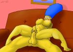  blue_hair marge_simpson tagme the_simpsons yellow_skin 