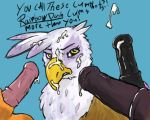 blue_background cum disembodied_penis facial friendship_is_magic gilda gilda_(mlp) gryphon horsecock multiple_penises my_little_pony phylophyle