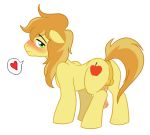  1_male 1boy 2012 blush braeburn braeburn_(mlp) equine erection friendship_is_magic green_eyes hasana-chan horse male male_only my_little_pony penis shy solo testicles tongue transparent_background 