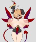 areola big_breasts bimbo bitch blonde_hair breasts breasts_bigger_than_head breasts_out bursting_breasts disgaea disgaea_rpg fang gigantic_breasts horny huge_areola huge_areolae huge_breasts huge_nipples hyper_breasts lewdreaper looking_at_viewer lucy_(disgaea_rpg) milf nipples nippon_ichi_software red_eyes red_tail red_wings sexy slut tagme whore