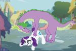 ass_up before_sex blue_eyes cutie_mark dragon equid equine eyelashes female friendship_is_magic from_behind fur green_eyes hair hasbro hetero horn horse magic male my_little_pony nervous open_mouth penis pony purple_body purple_hair purple_mane rarity rarity_(mlp) silver-weed size_difference spell spike tail unicorn white_body white_fur