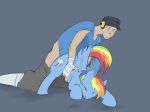 beastiality blue_body blue_fur cutie_mark equid equine female feral friendship_is_magic hasbro horse human interspecies male my_little_pony pegasus ponyparty rainbow_dash rainbow_dash_(mlp) rainbow_hair rainbow_mane rainbow_tail red_eyes scout_(tf2) size_difference team_fortress_2 wings