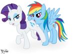  friendship_is_magic my_little_pony rainbow_dash rarity_(mlp) white_background 