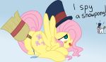 broom fluttershy friendship_is_magic my_little_pony pink_hair pussy top_hat 