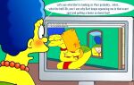  bart_simpson breasts dialogue marge_simpson nude puffy_pussy pussy red_anus see-through_panties the_simpsons uso_(artist) 
