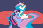  cutie_mark equine female friendship_is_magic hair horse looking_at_viewer multicolored_hair my_little_pony pony princess princess_celestia royalty tail twilight_sparkle_(mlp) yuri 