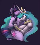  2girls 333456 anthro big_breasts breast_sucking breasts crown cutie_mark equine female female_only friendship_is_magic horns horse large_breasts licking my_little_pony nipples nude pony princess_celestia tongue twilight_sparkle unicorn yuri 