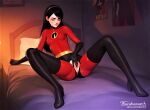  bodysuit erect_nipples_under_clothes fingering_pussy gloves masturbation pussy_juice pussy_lips shaved_pussy spread_legs the_incredibles thigh_high_boots thighs violet_parr 