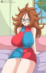  android_21 big_ass big_breasts dragon_ball earrings hourglass_figure toshiso_(artist) 