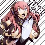1:1_aspect_ratio blue_eyes breast_grab breasts cleavage fish grabbing_own_breast groping huge_breasts long_hair low_resolution megurine_luka open_mouth paizuri pink_hair torigoe_takumi vocaloid what