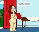 blushing breasts dialogue family_guy meg_griffin nude_female puffy_pussy red_anus uso_(artist)