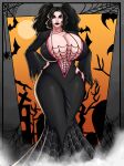  black_hair gigantic_ass gigantic_breasts goth goth_girl gothic hourglass_figure long_hair master_erasis milf 